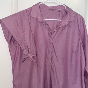 Oobe half button blouse with bow sleeves